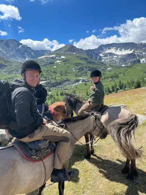 Horse riding in the mountains