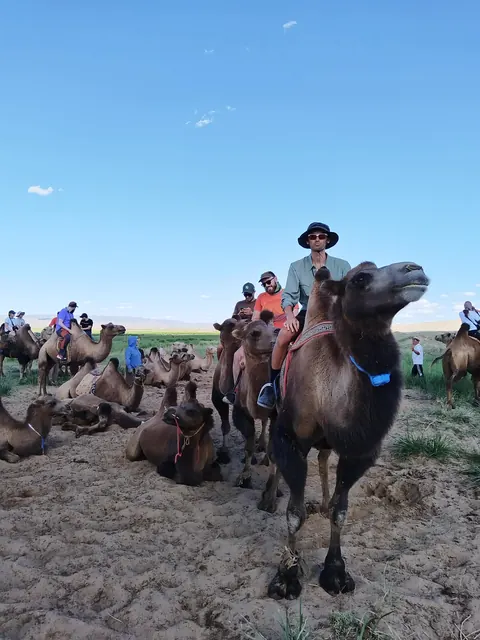 Camel riding in the Gobi