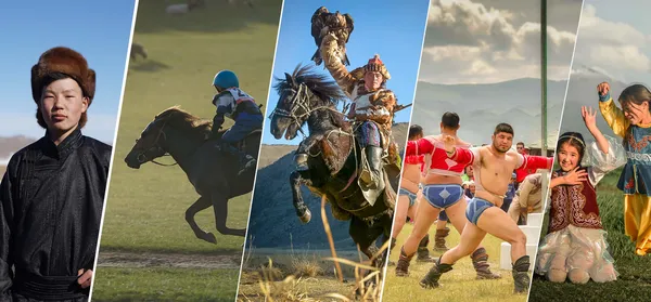 Collage of Mongolian festival moments